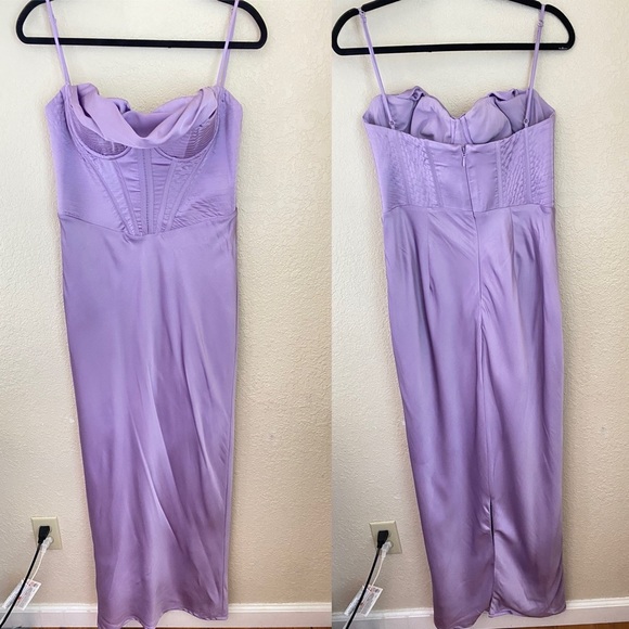 HOUSE OF CB Charmaine' Lavender purple Corset Maxi Dress NWOT size L - Picture 4 of 13